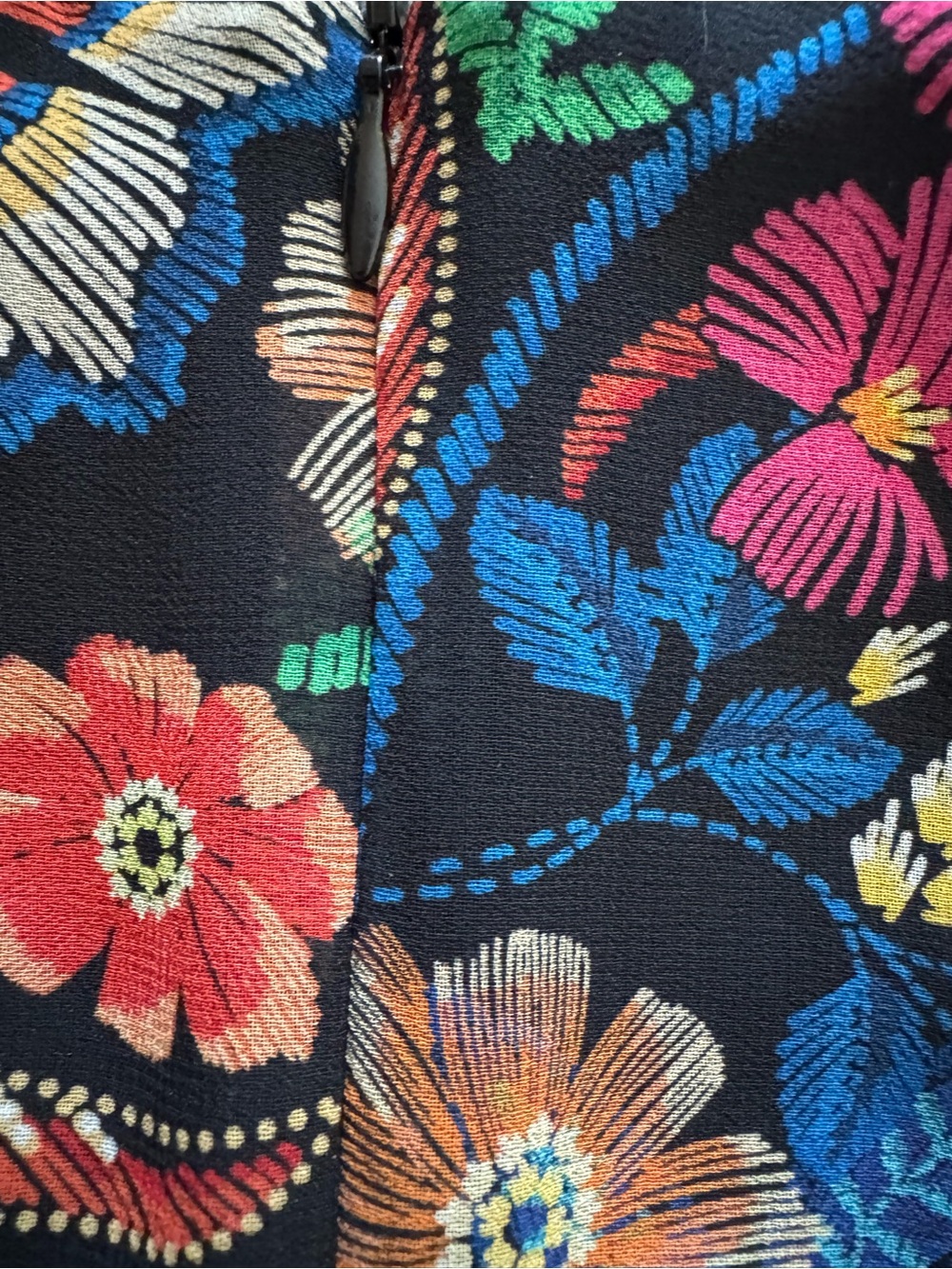 Karen Kane Multi Color Floral On Black Sleeveless Dress - Picture 7 of 11